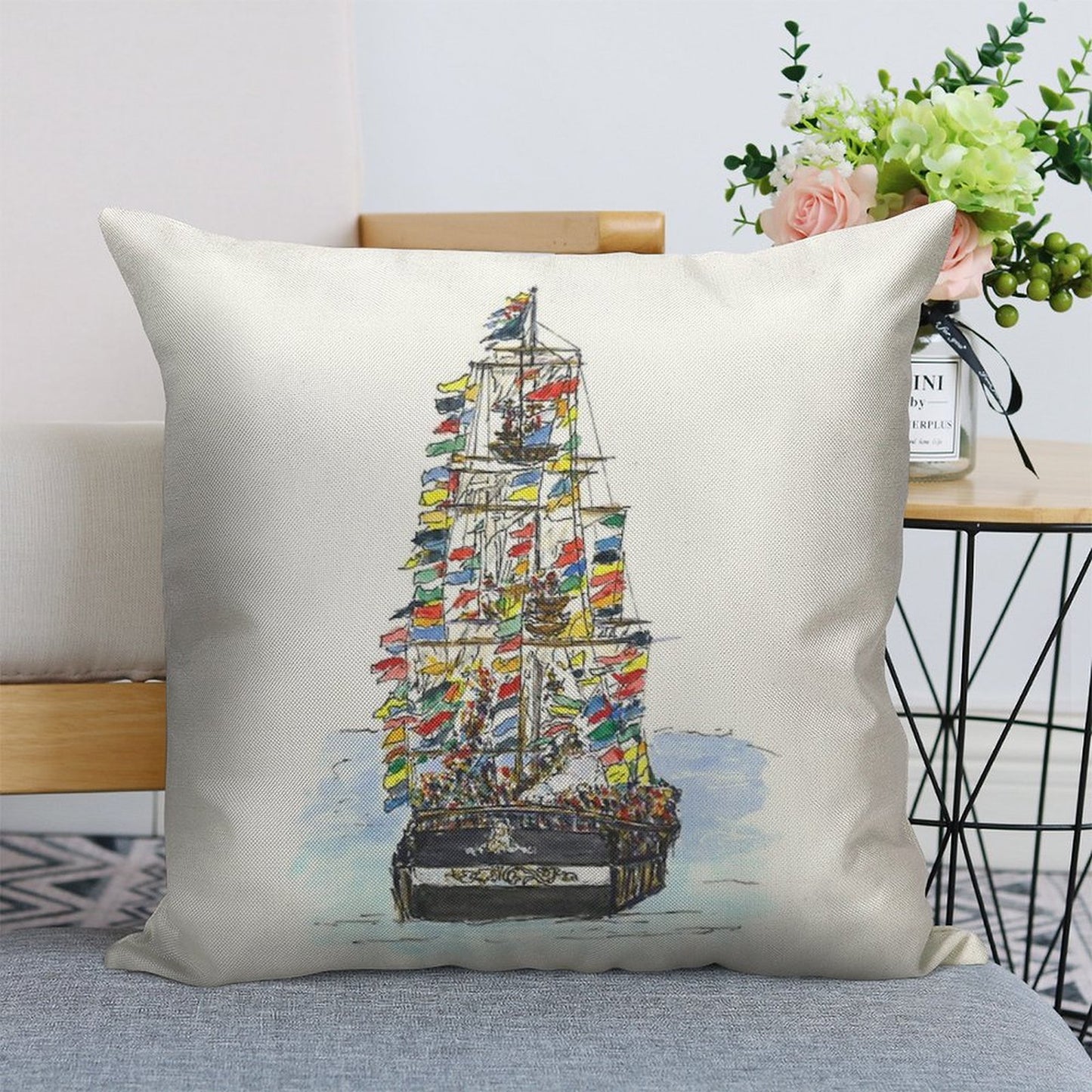 Gasparilla Pirate Festival, Tampa Linen Throw Pillow Cover