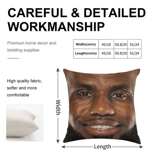 King James Lebron Linen Throw Pillow Cover