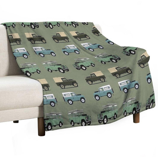British Off Road 4x4 Vehicles Throw Blanket