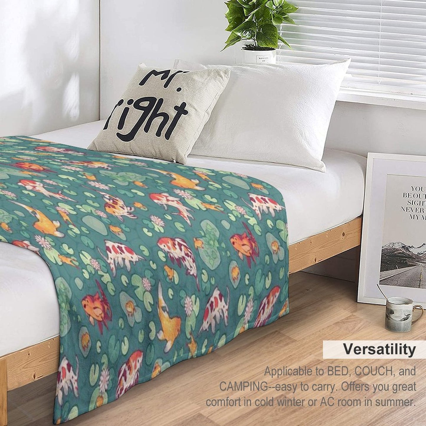 Koi Pond Throw Blanket