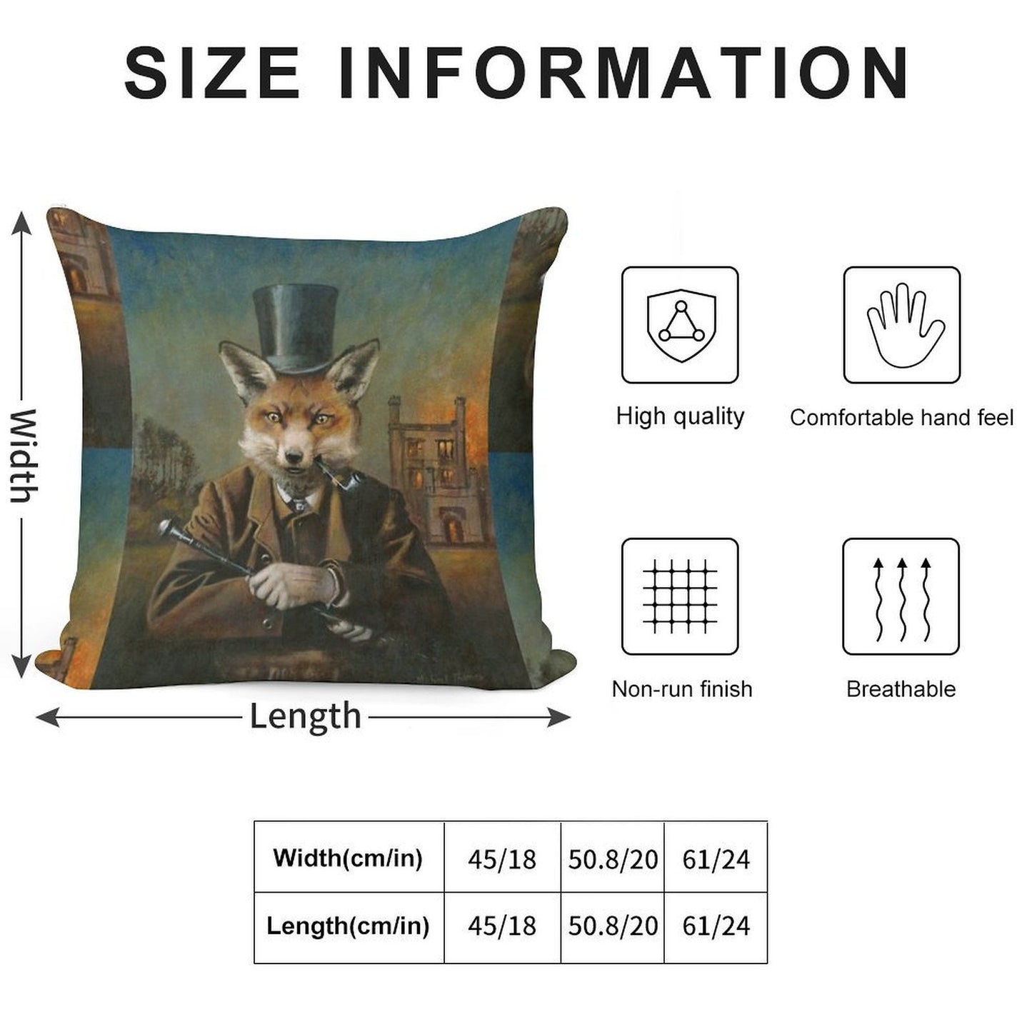 The Dapper Fox Soft Home Decor Throw Pillow