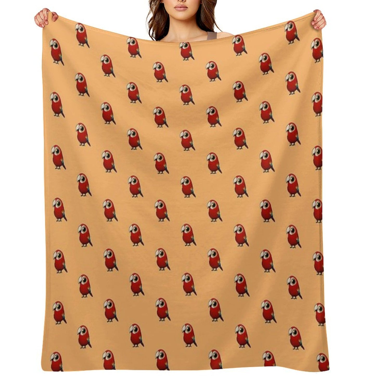 Cute Fat Macaw Throw Blanket