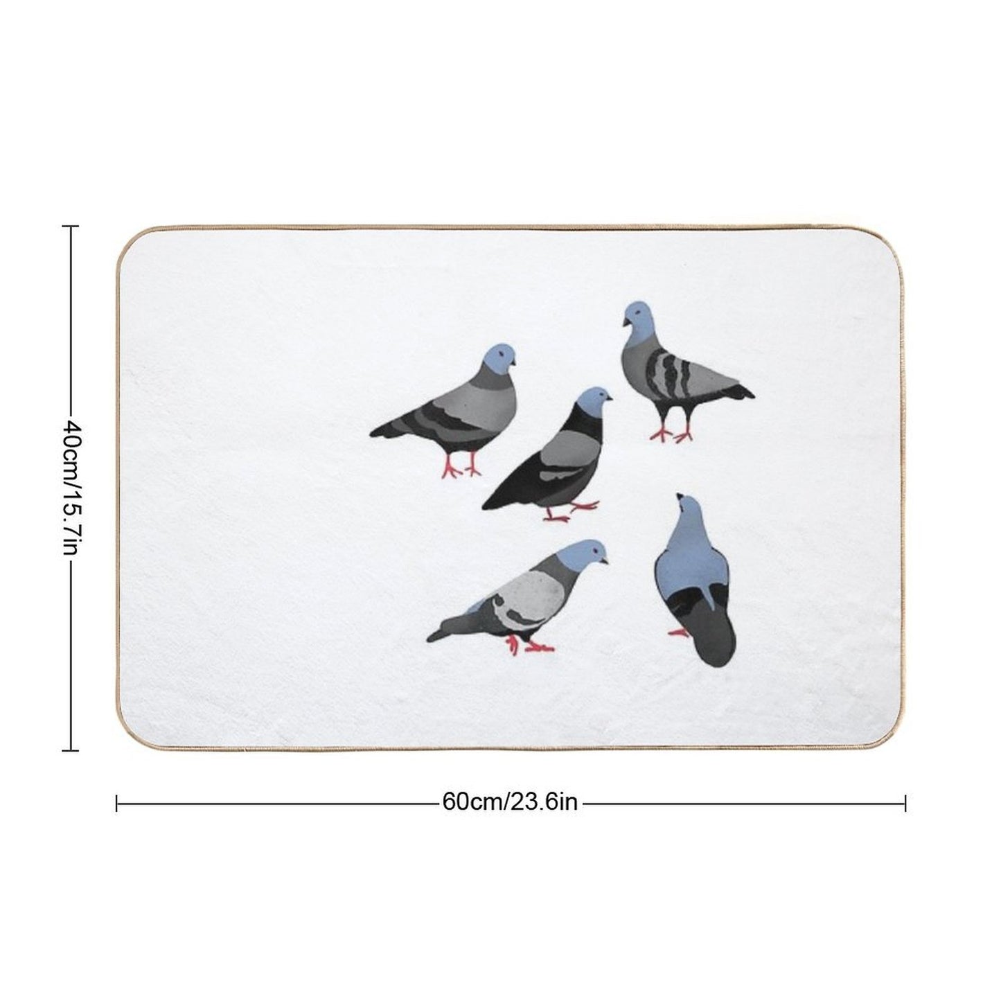 Design 33 - The Pigeons  Repositionable Bath Mat
