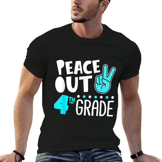 Peace Out 4th Grade Graduation Last Day School 2025 Funny T-Shirt