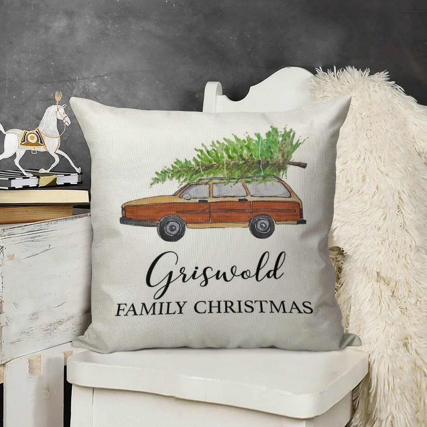 Christmas Vacation Griswold Family Christmas Linen Throw Pillow Cover