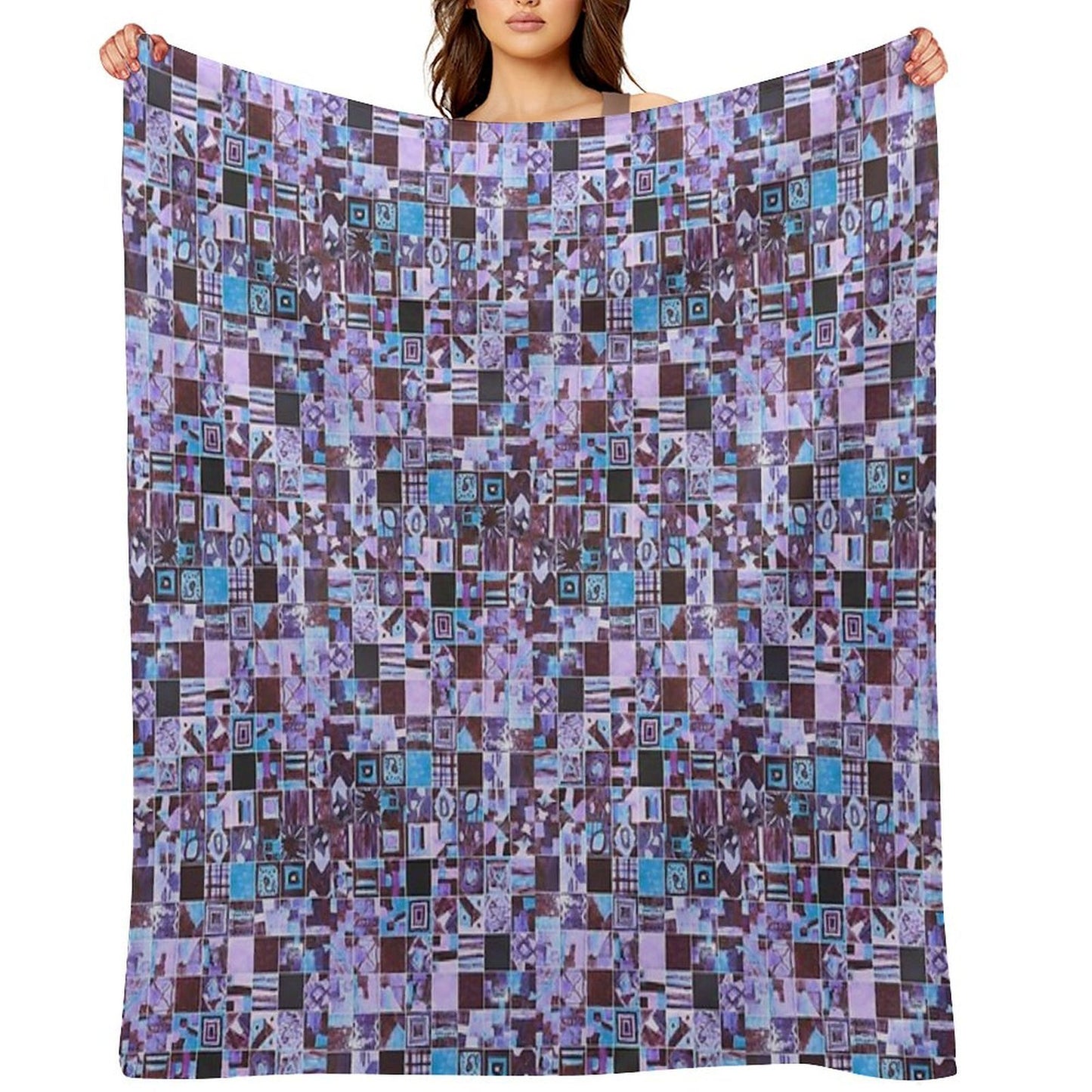 Hand-Painted Tiny Tiles Photo Pattern Throw Blanket
