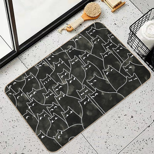 Suspicious Cats Bath Mat