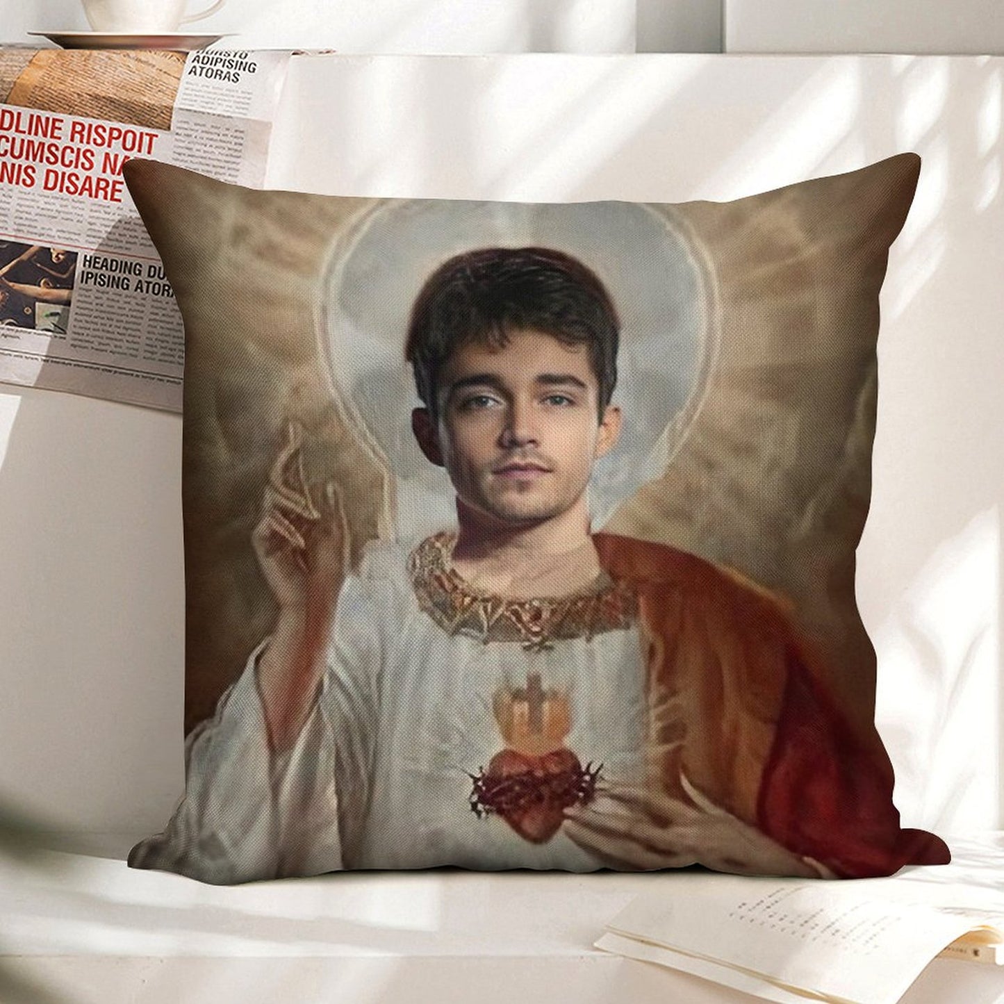 Charles Leclerc Linen Throw Pillow Cover