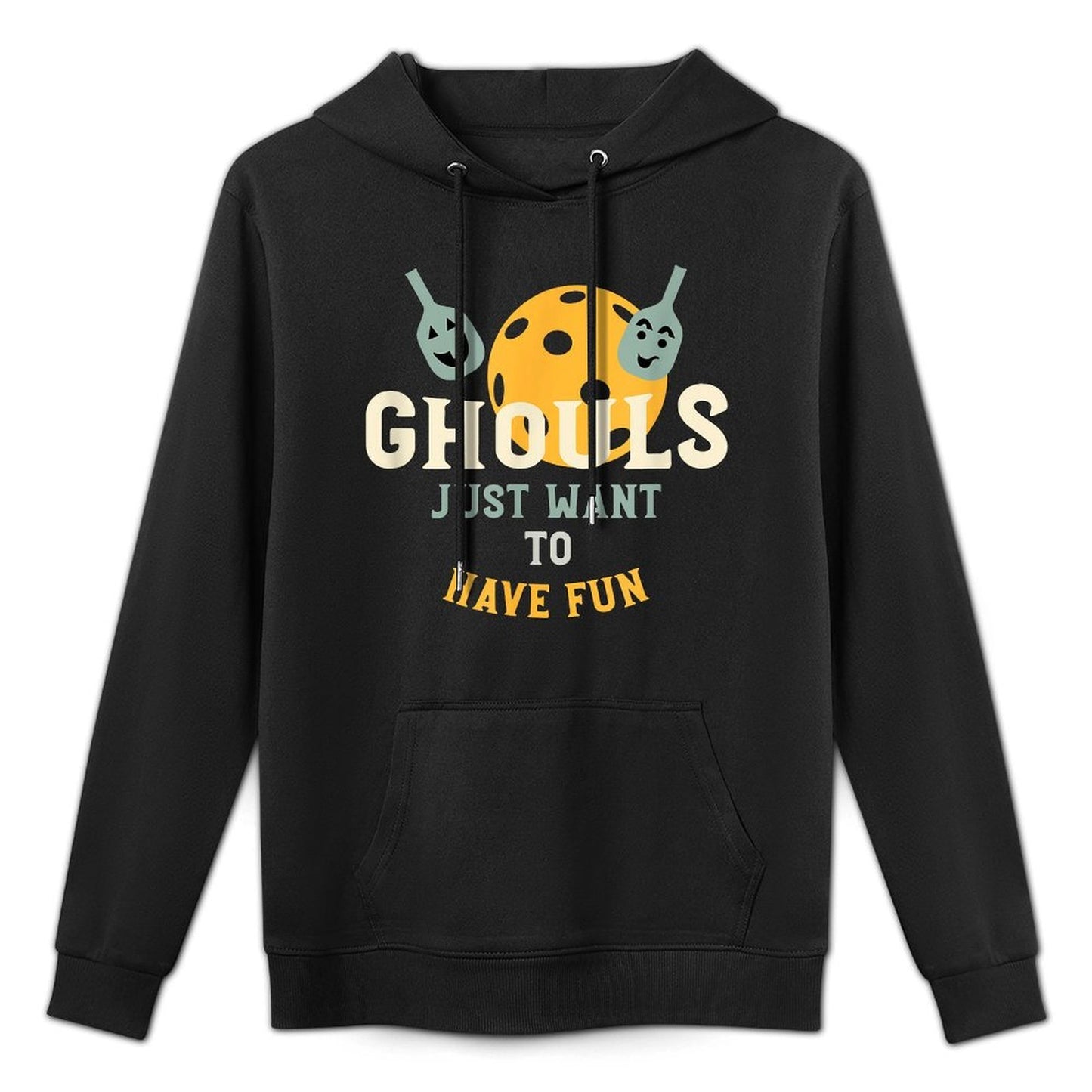 Funny Halloween Pickleball Pun for Pickleball Player Kangaroo Pocket Hoodie