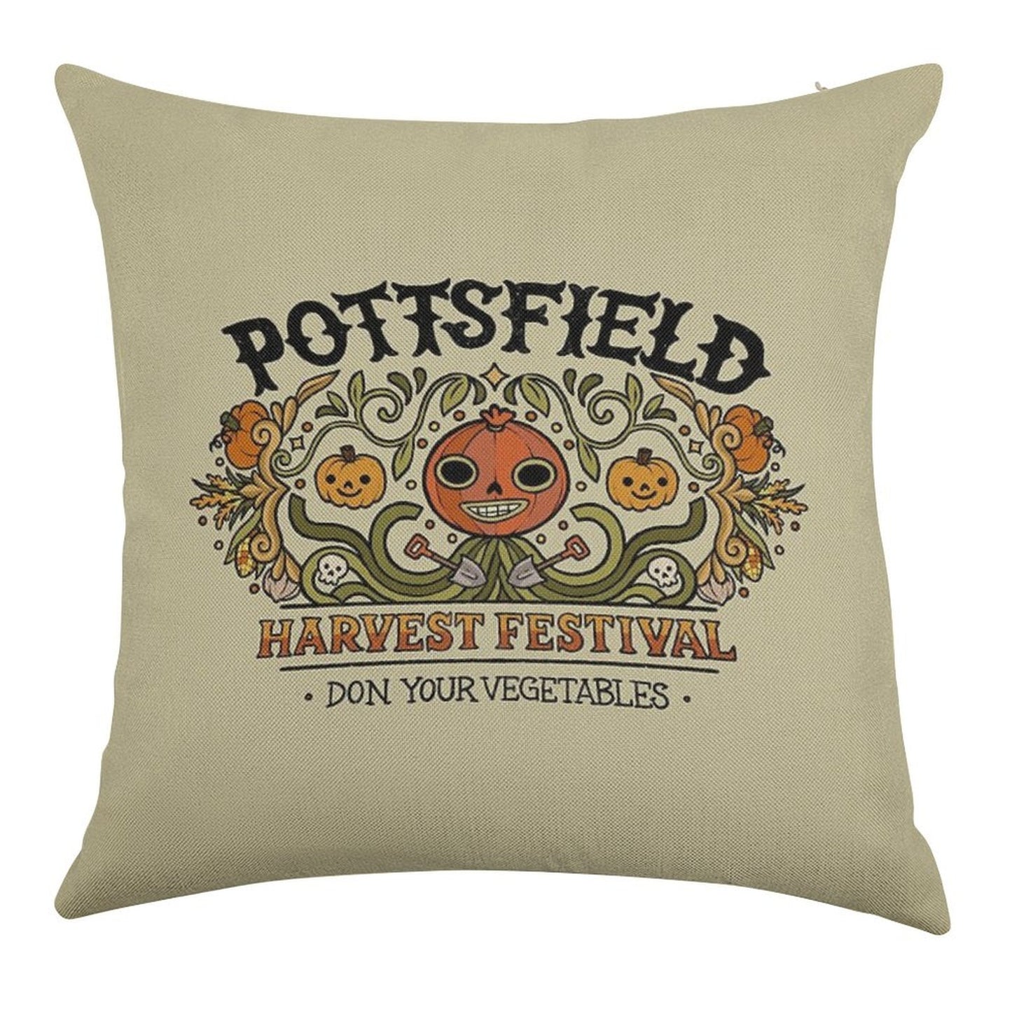 Pottsfield Harvest Festival Linen Throw Pillow Cover