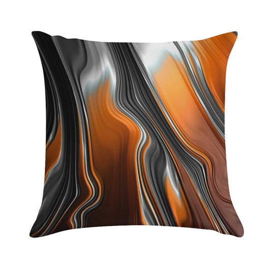 Orange And Black Paint Soft Home Decor Throw Pillow
