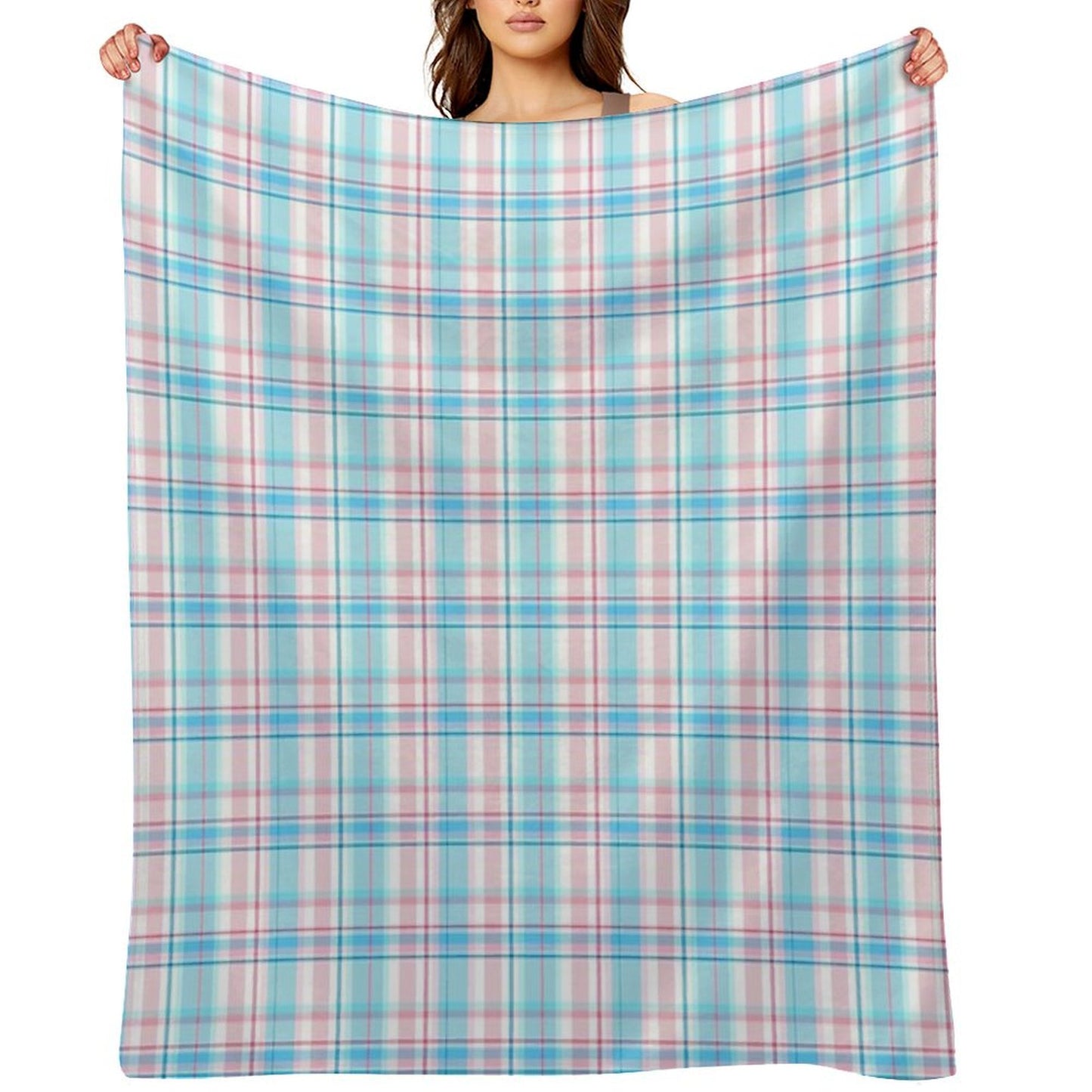 Trans Pride Tartan Throw Blanket