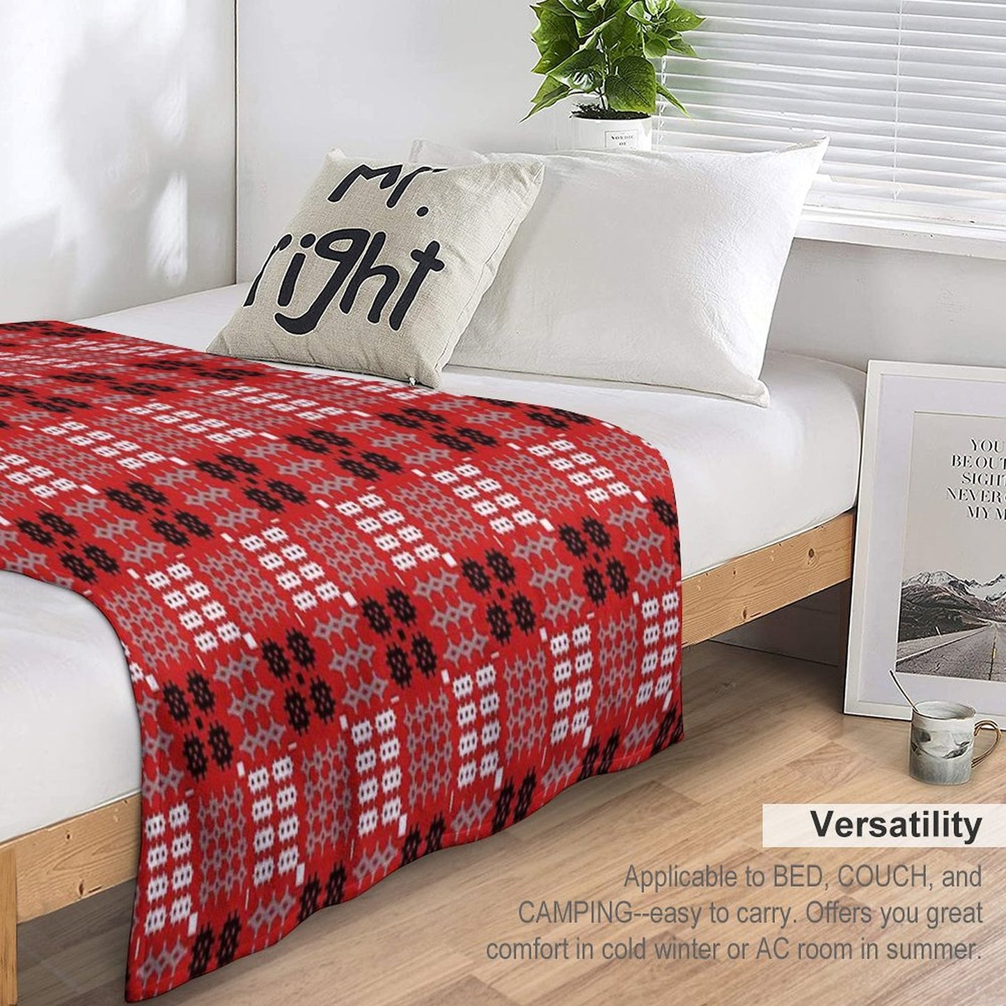 Welsh Design, Carthen Cymraeg, Cymreig (red) (Printed Image - Not Real Tapestry) Throw Blanket
