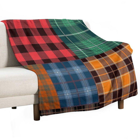 Patchwork Flannel Pattern Throw Blanket