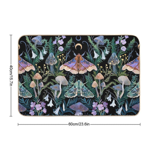 Sphinx Moth Mushroom Bath Mat