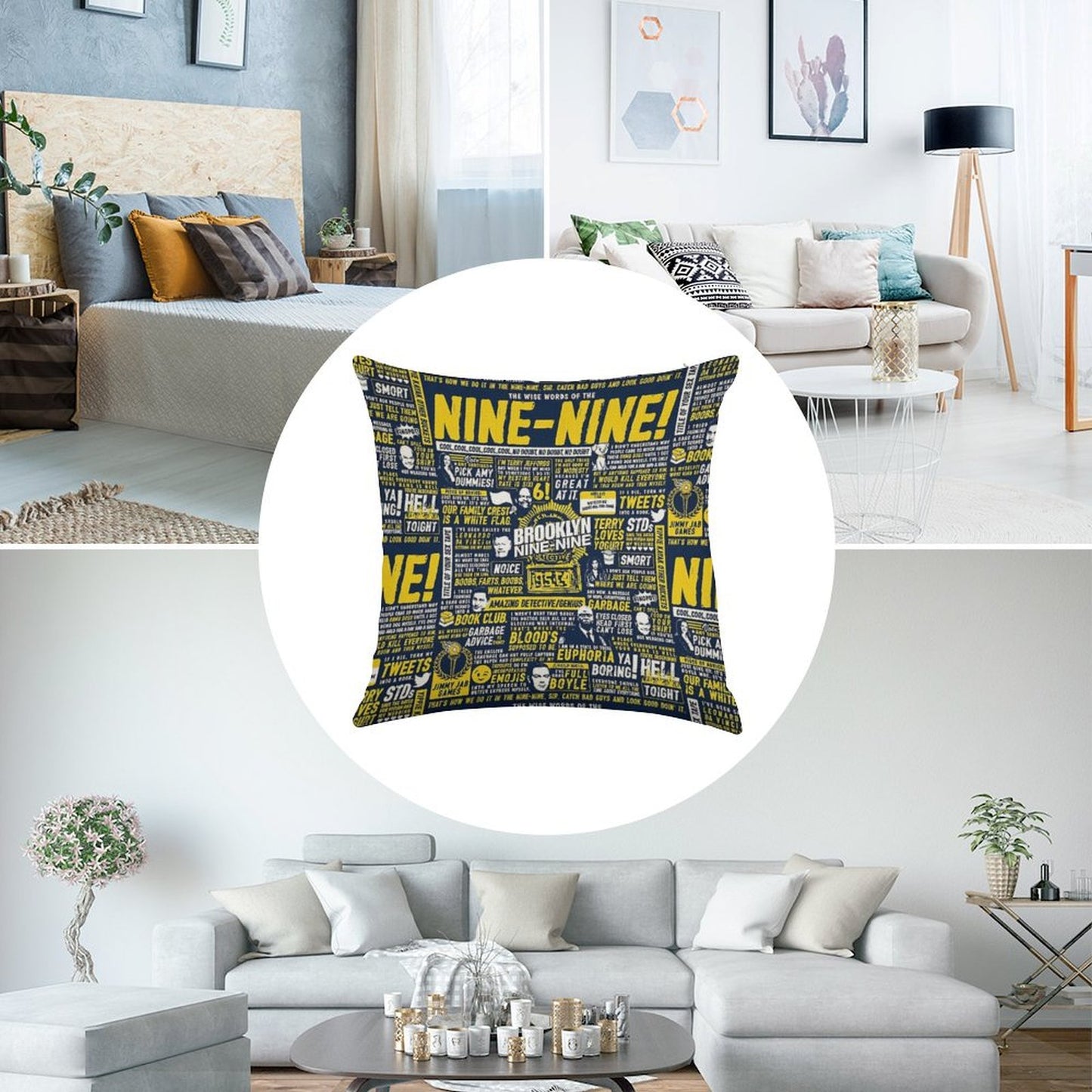 Wise Words of The Nine-Nine Linen Throw Pillow Cover