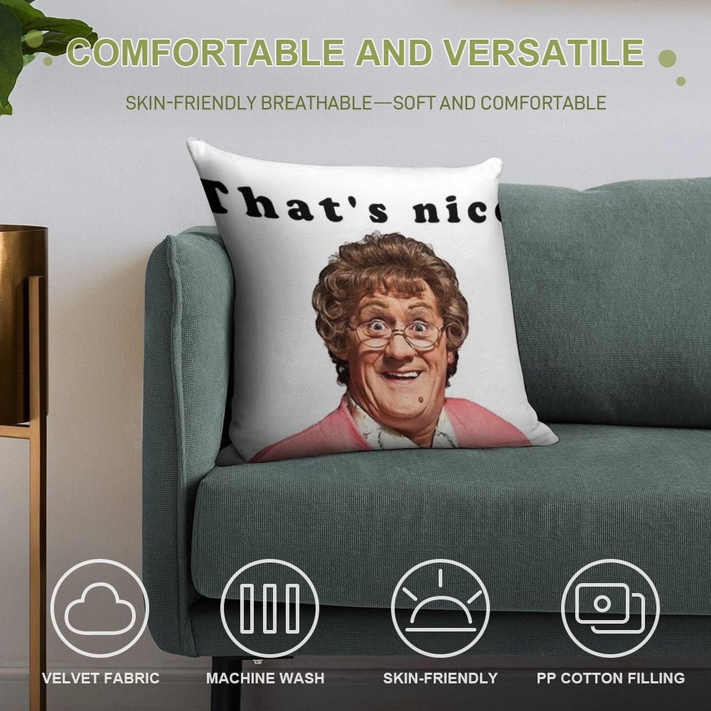 That's  Nice Soft Durable Construction Throw Pillow