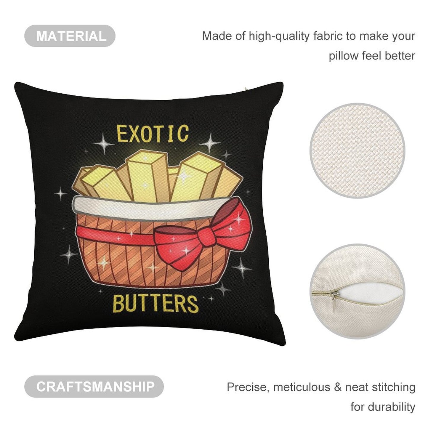 FNAF Exotic Butters Linen Throw Pillow Cover