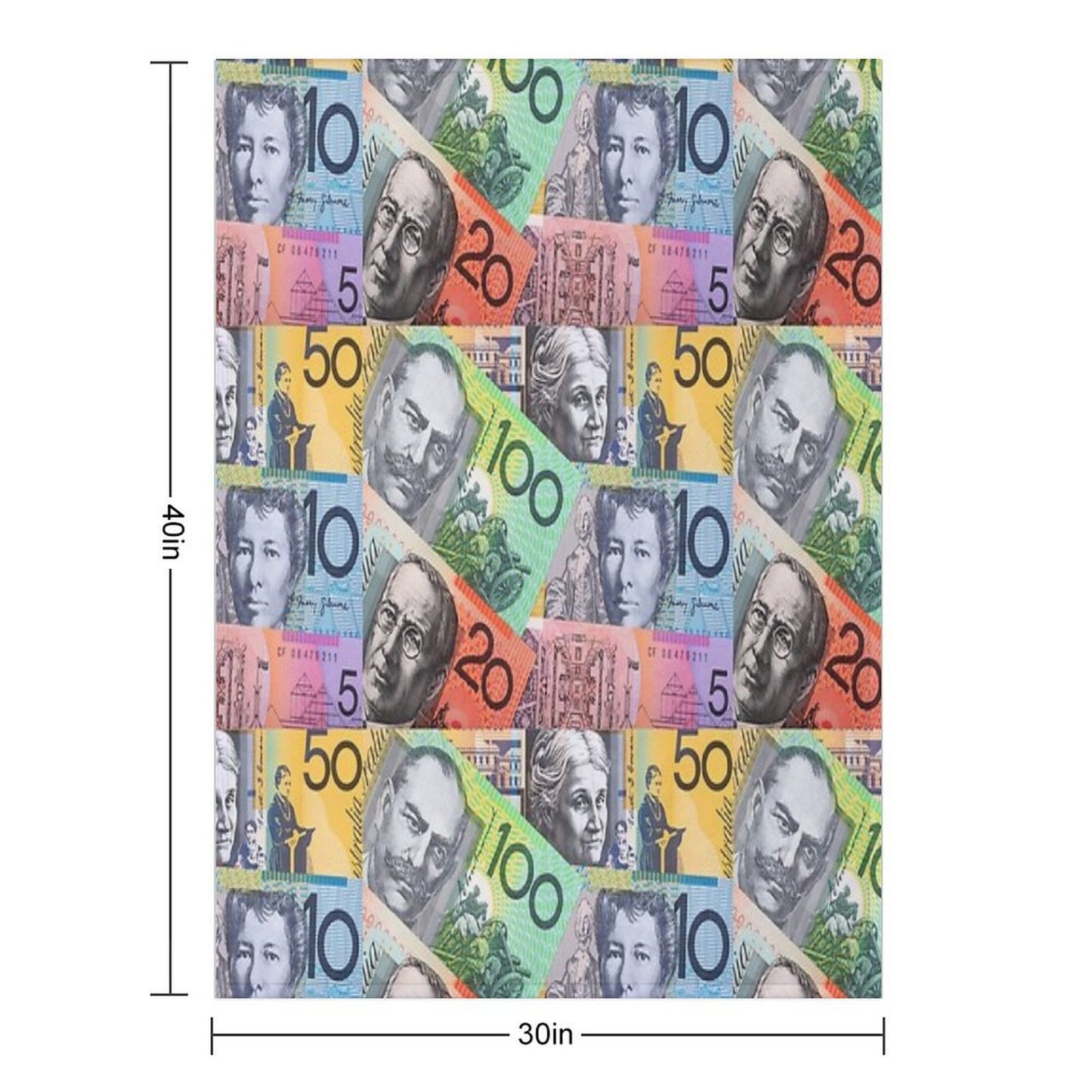 Australian Dollars Throw Blanket