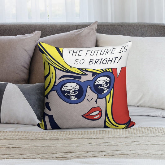 Pop Optimistic Girl Soft Washable Throw Pillow