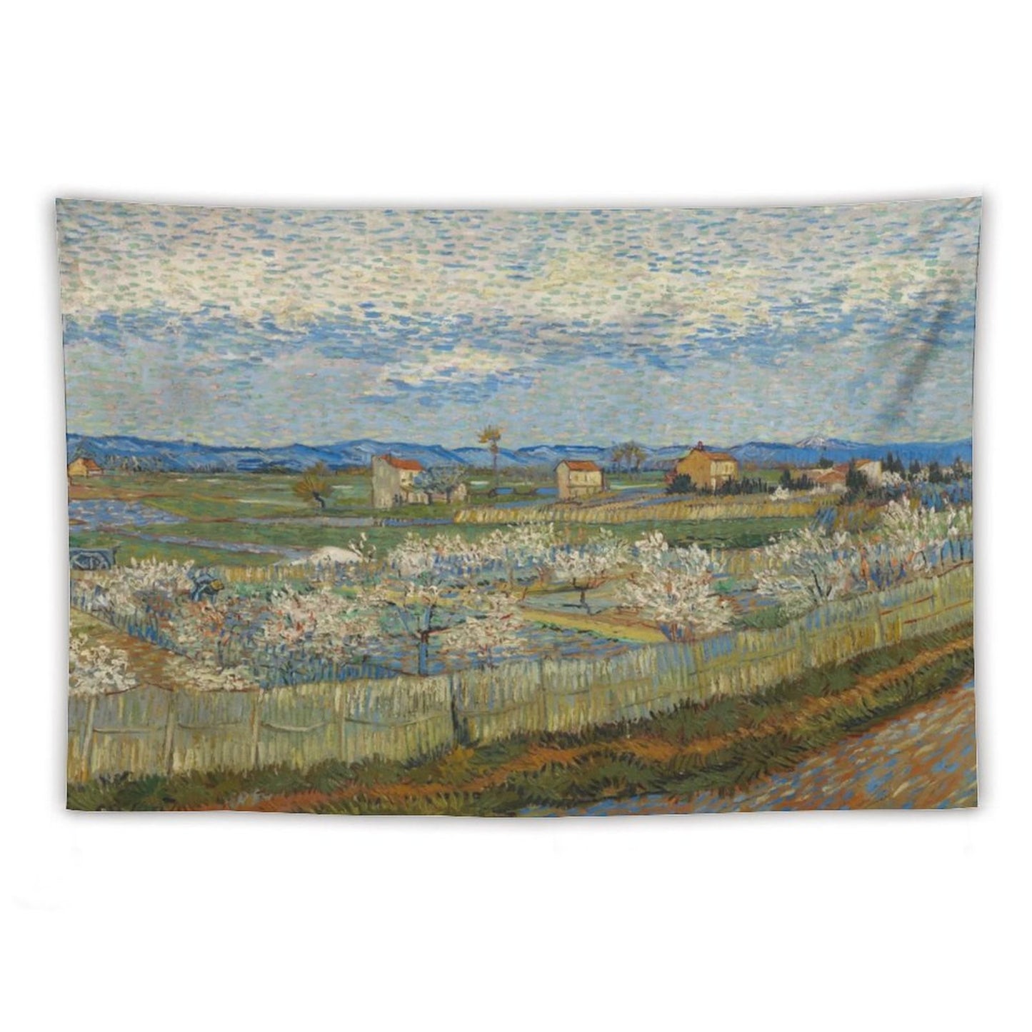 Van Gogh’s Peach Trees in Blossom Tapestry