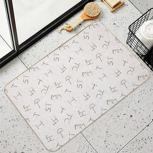 Cattle Brands - Beige Bath Mat