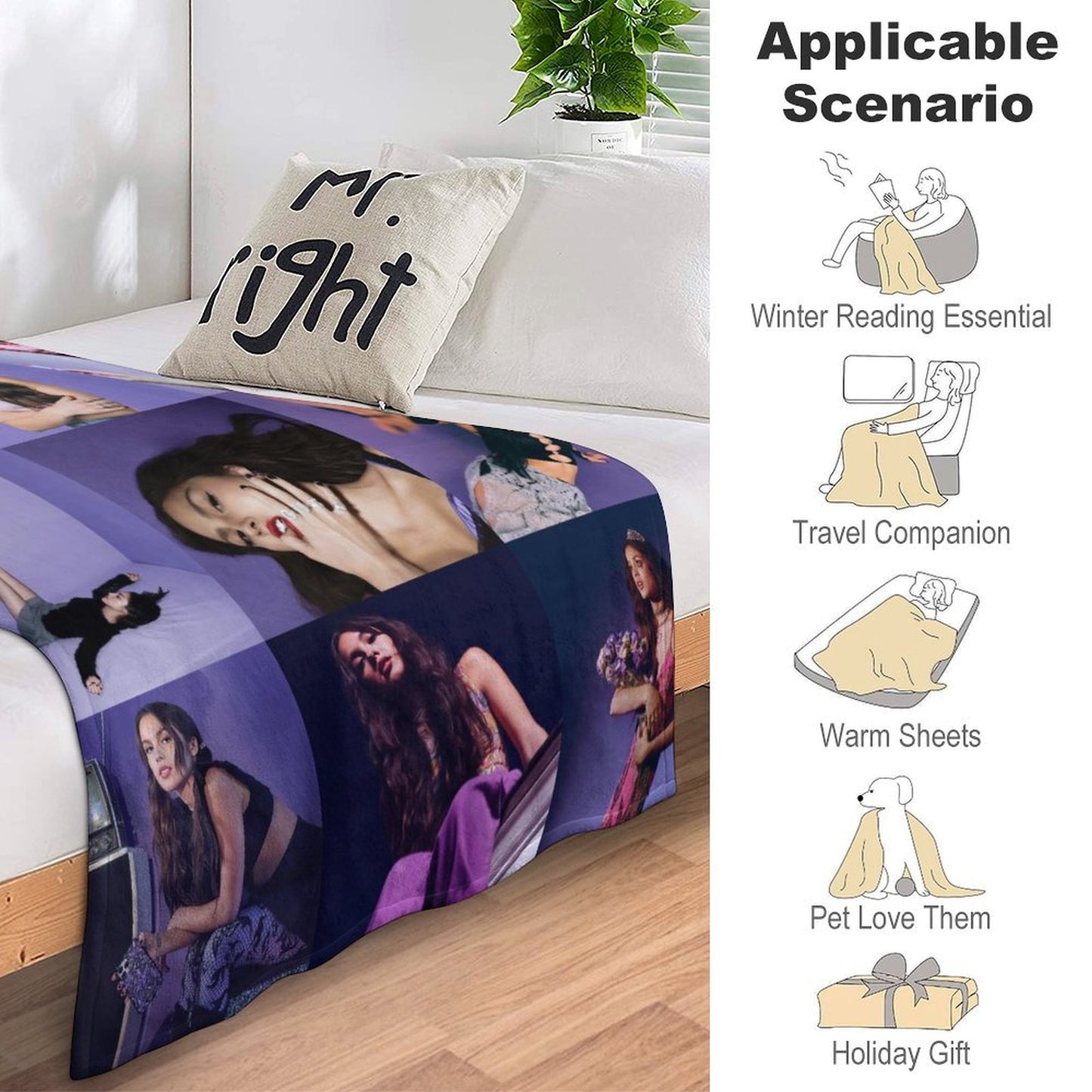Olivia Rodrigo Albums Cover Throw Blanket