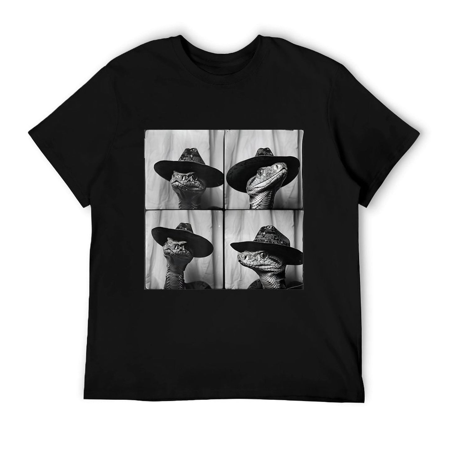 Snake In Cowboy Hat Funny Animal Photobooth Snake Owner T-Shirt