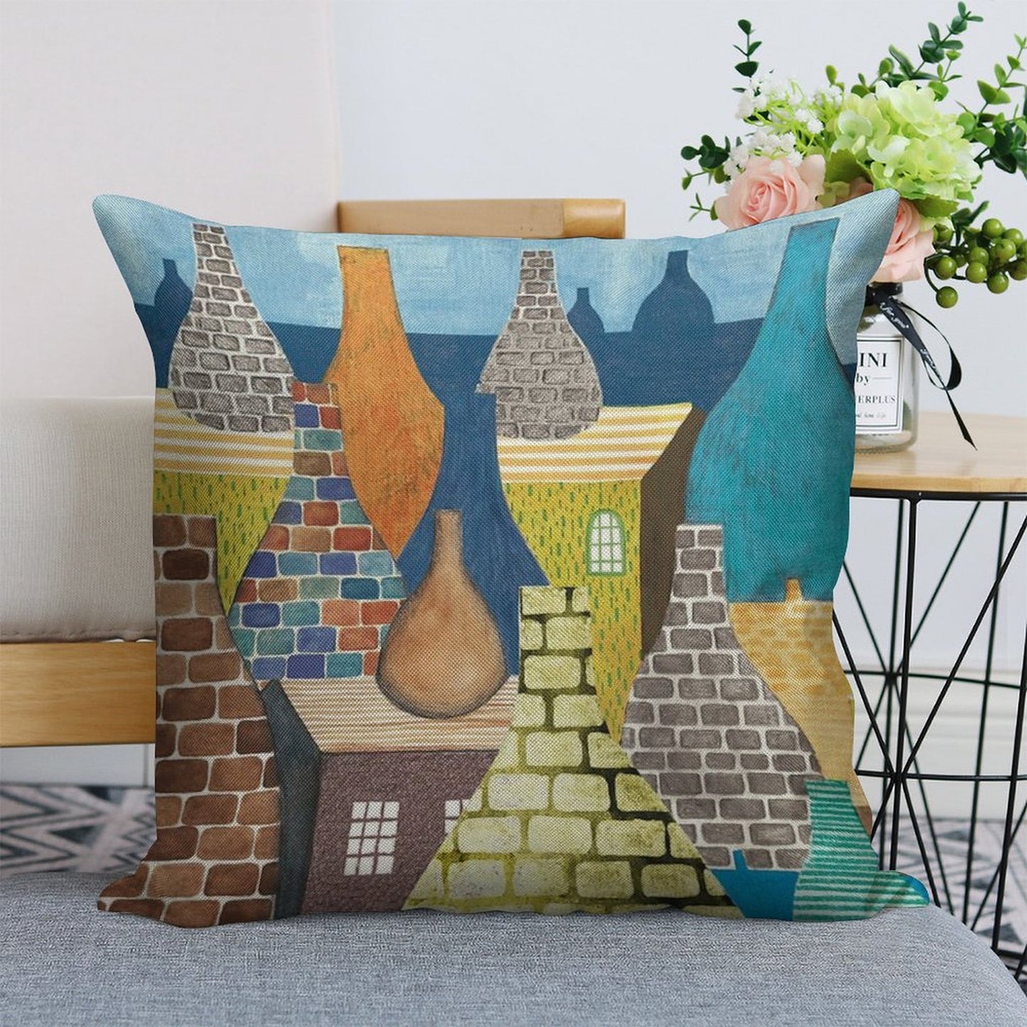 STOKE ON TRENT POTTERIES Linen Throw Pillow Cover