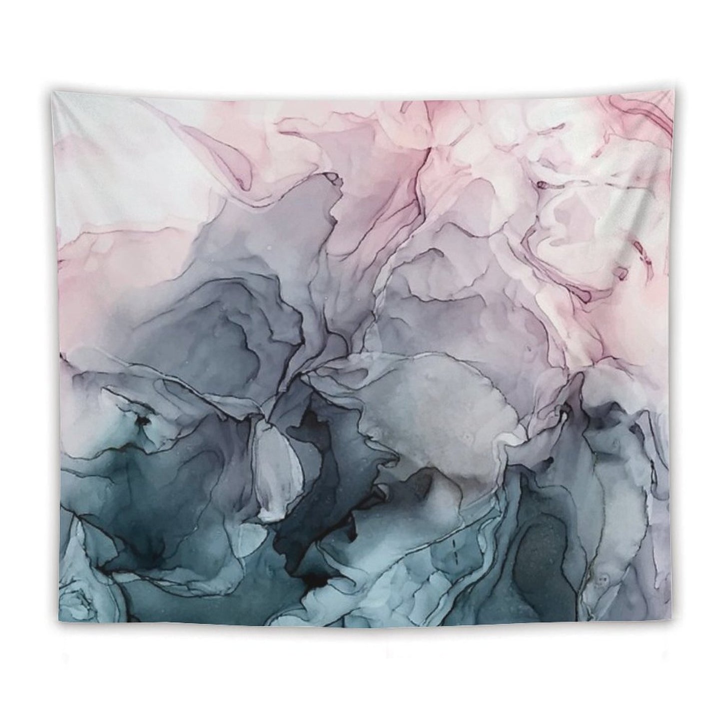Blush And Payne's Grey Flowing Abstract Painting Tapestry
