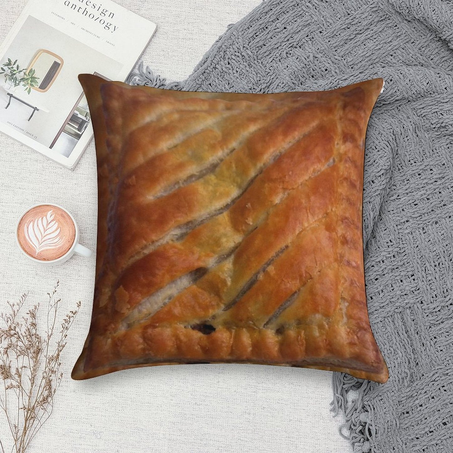 Greggs Steak Bake Soft Ultra-Soft Texture Throw Pillow