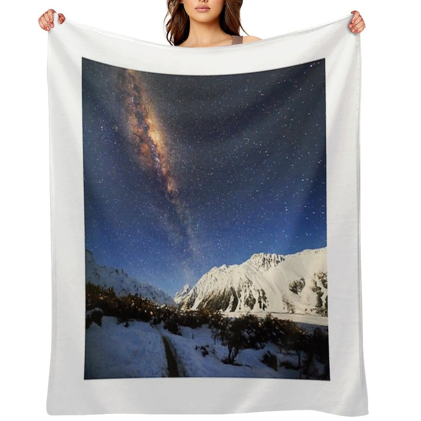 Milky Way over Mt Cook New Zealand Throw Blanket