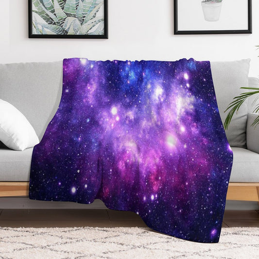 Purple Blue Galaxy Nebula Throw Blanket