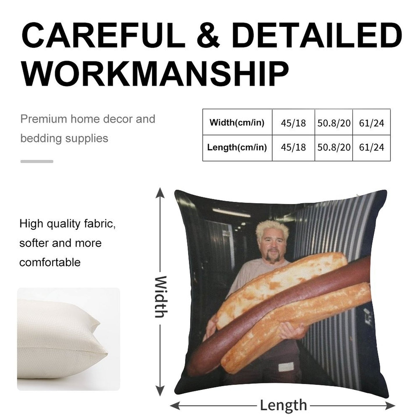 Guy Fieri And His Wieney Linen Throw Pillow Cover