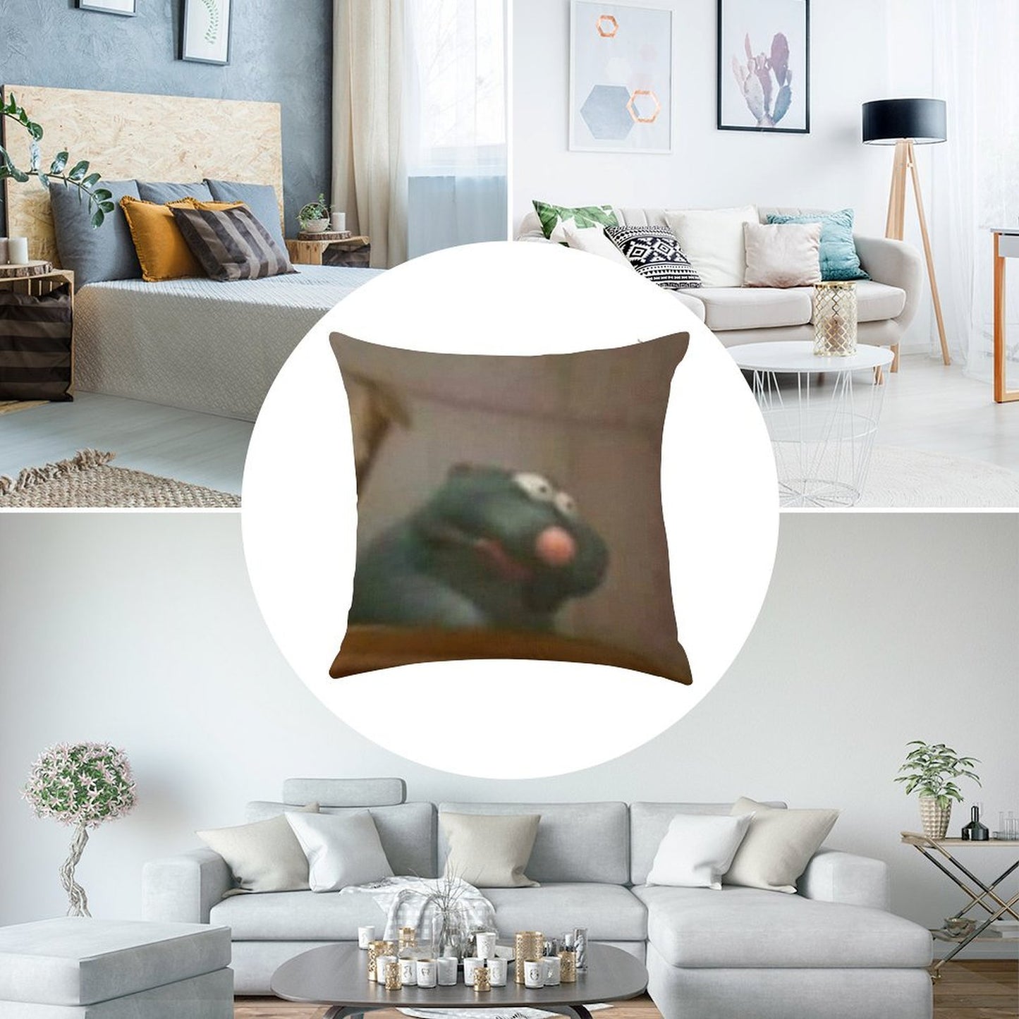 Remy Ratatouille Meme Linen Throw Pillow Cover