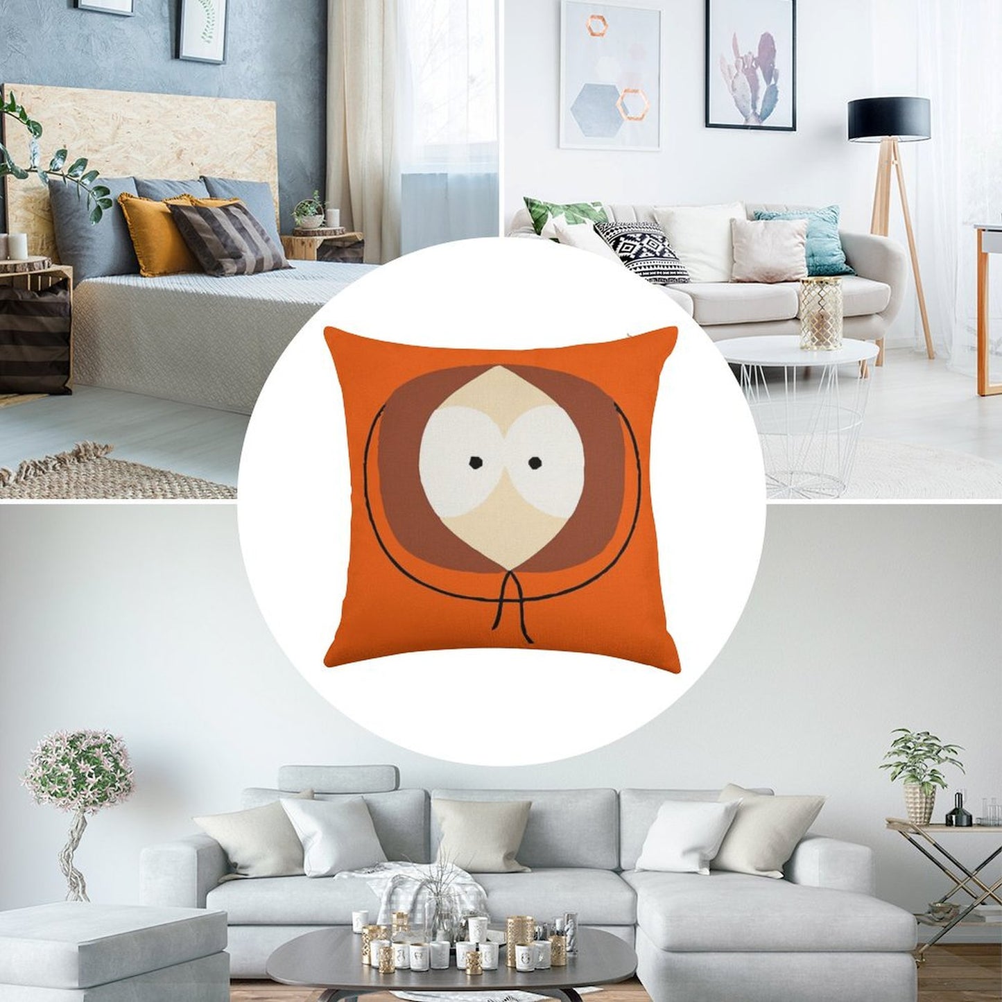 South Park - KENNY Linen Throw Pillow Cover