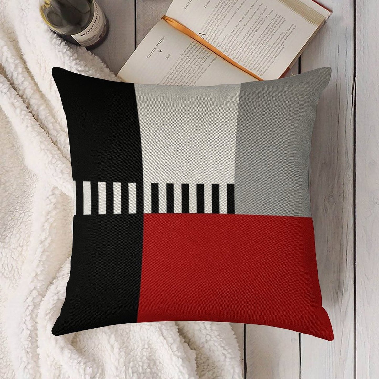 Geometric Pattern Linen Throw Pillow Cover