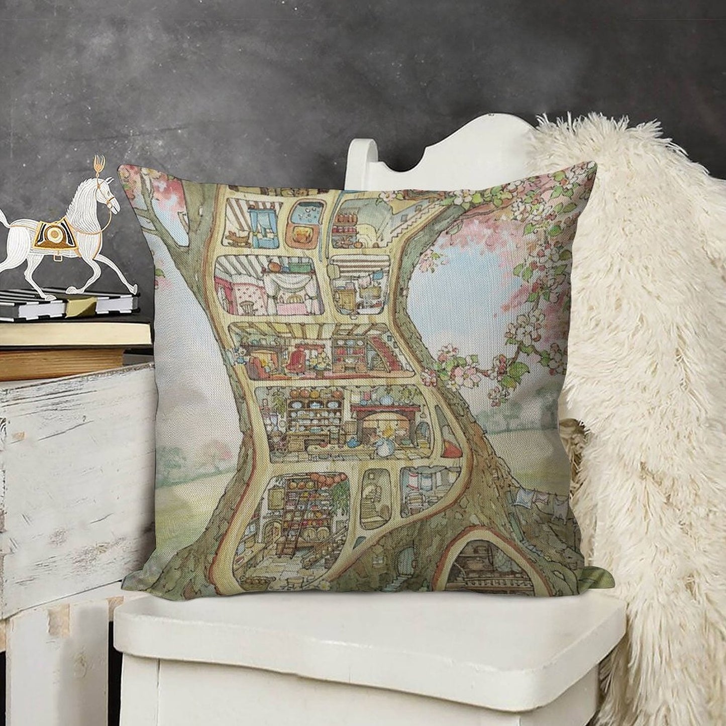Crabapple Cottage Linen Throw Pillow Cover