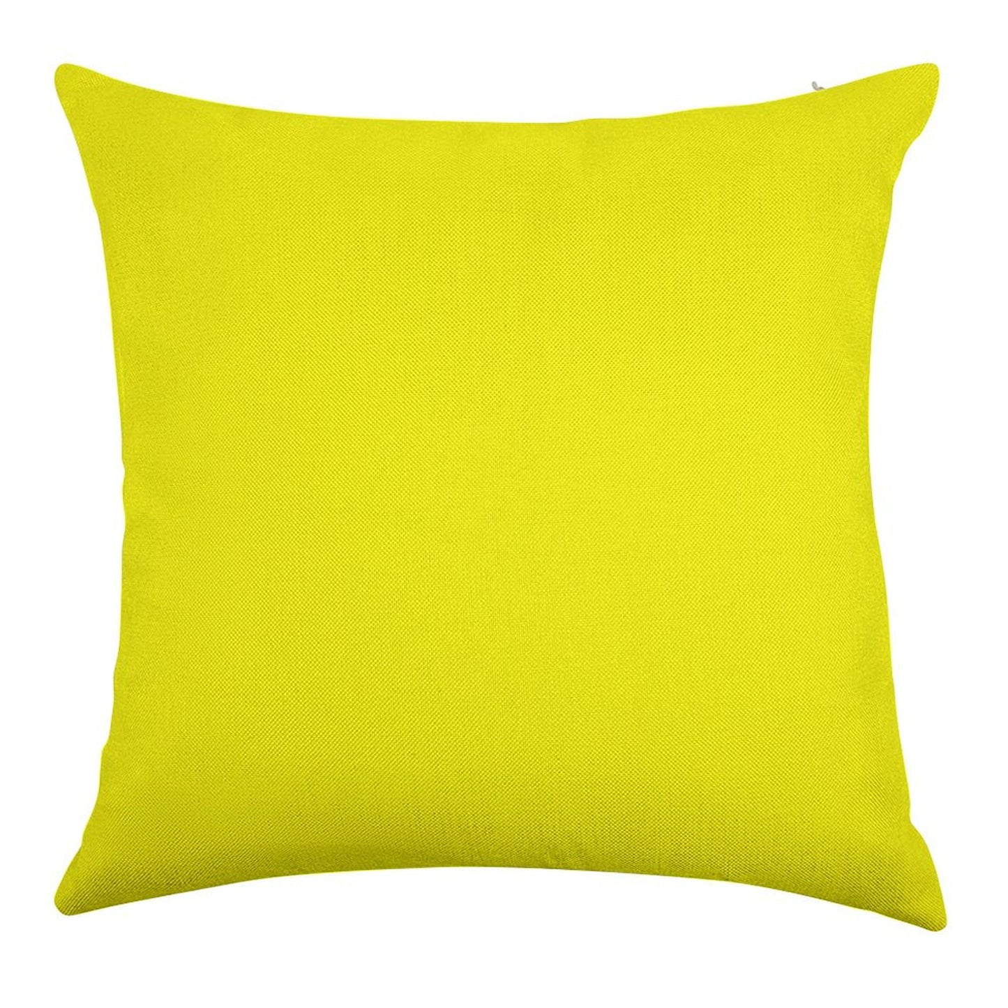 Bright Fluorescent Yellow Neon Linen Throw Pillow Cover