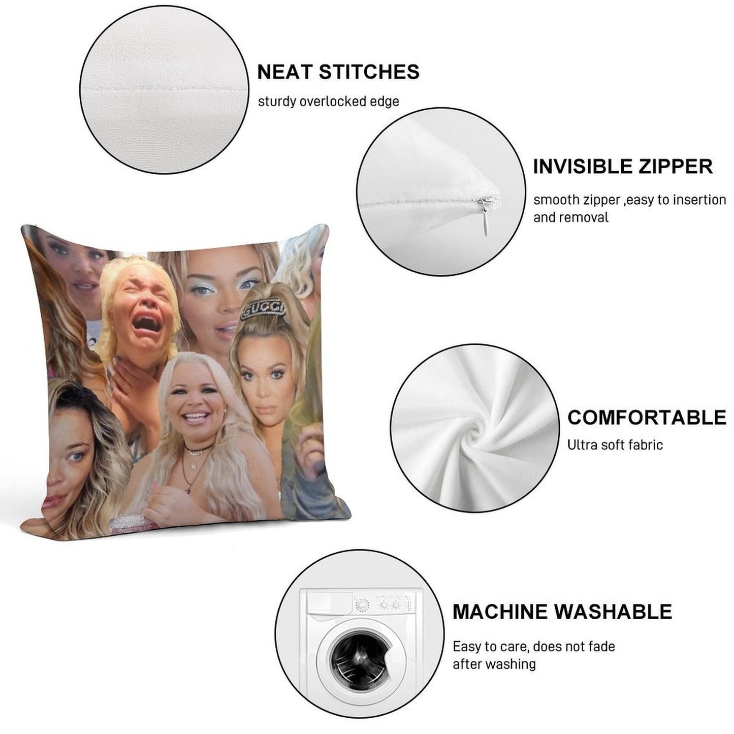 Trisha Paytas Soft Decorative Cover Throw Pillow