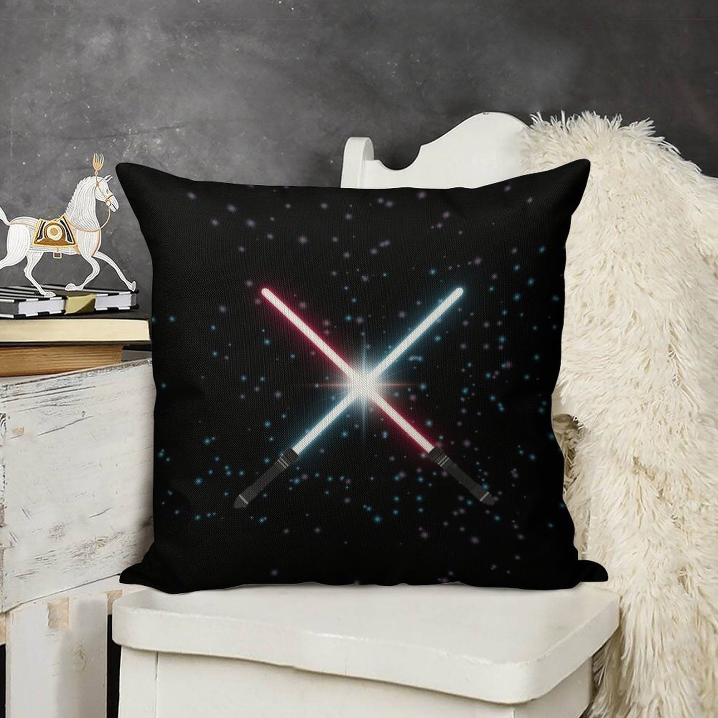 Lightsaber Stardust Linen Throw Pillow Cover