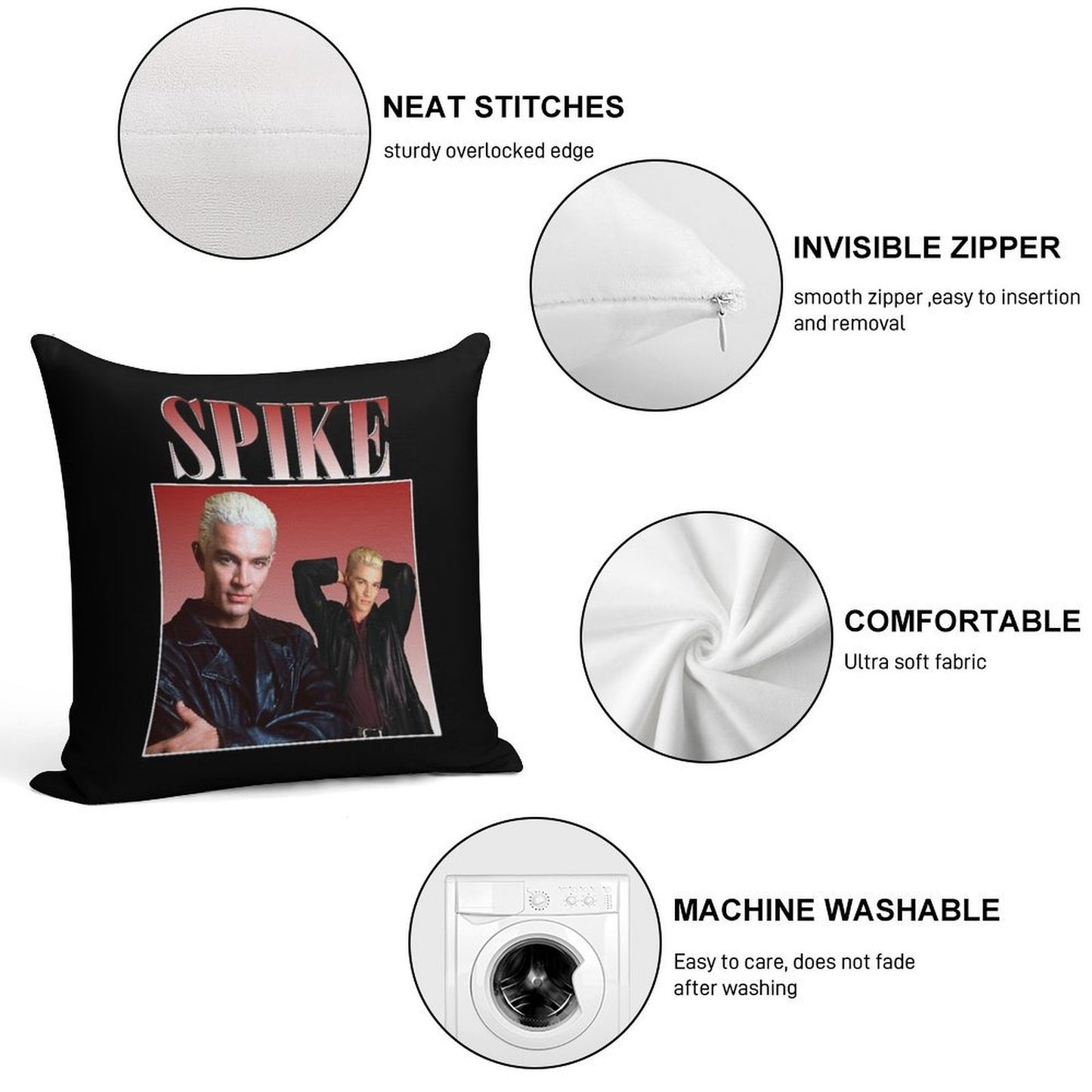 Spike Retro Design Classic Throwback Soft Easy Maintenance Throw Pillow