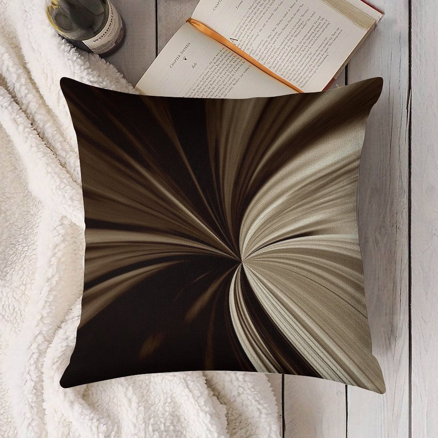 Milk Chocolate Swirl Abstract Print Pillow Linen Throw Pillow Cover