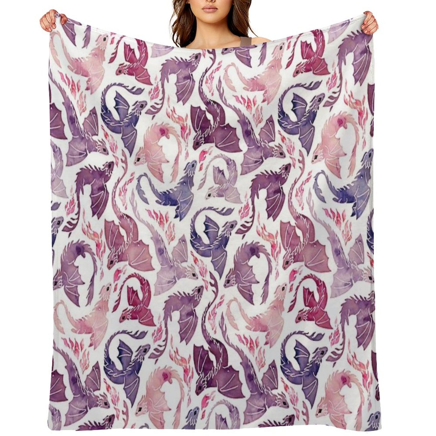 Dragon Fire Pink & Purple Throw Blanket