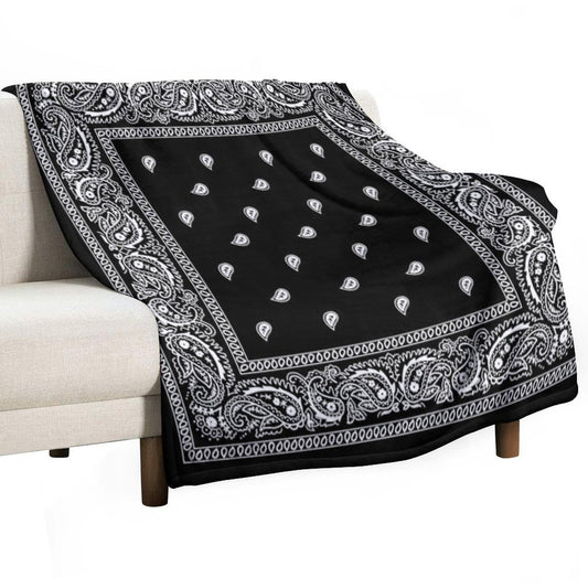 Bandana Black Throw Blanket