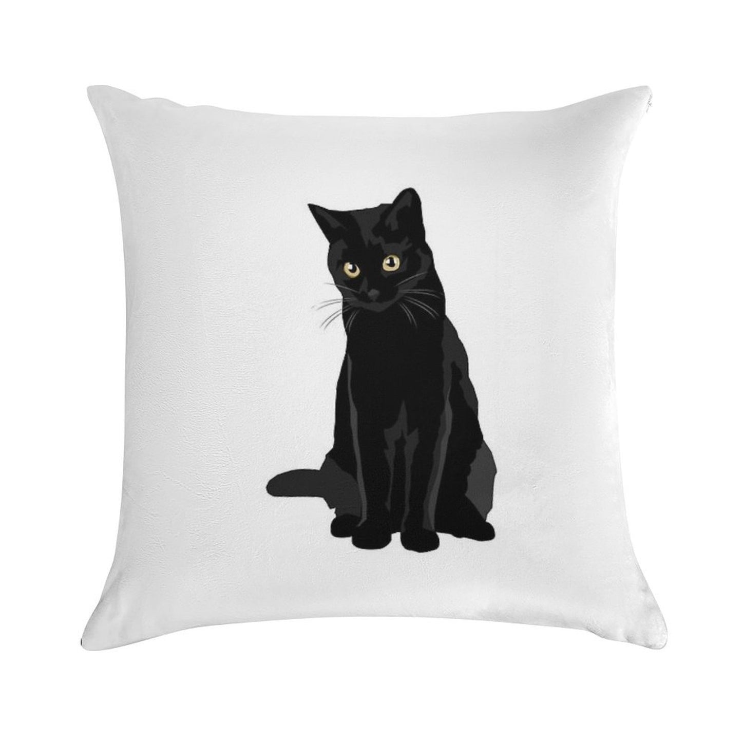 Black Cat Soft Bedroom Essential Throw Pillow