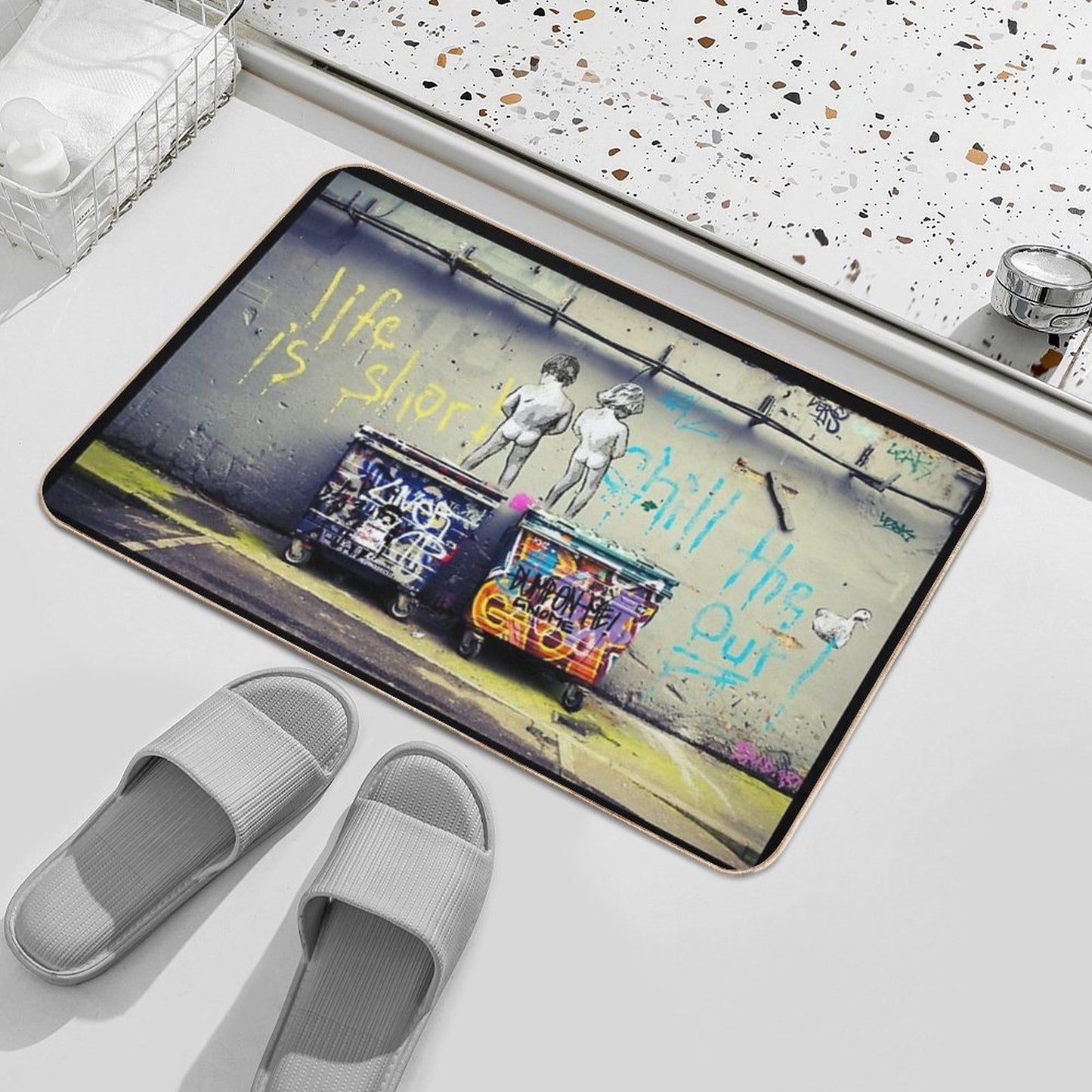 Banksy Chill The Duck Out Bath Mat