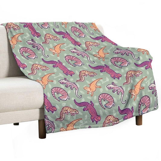 Reptile Rave Throw Blanket