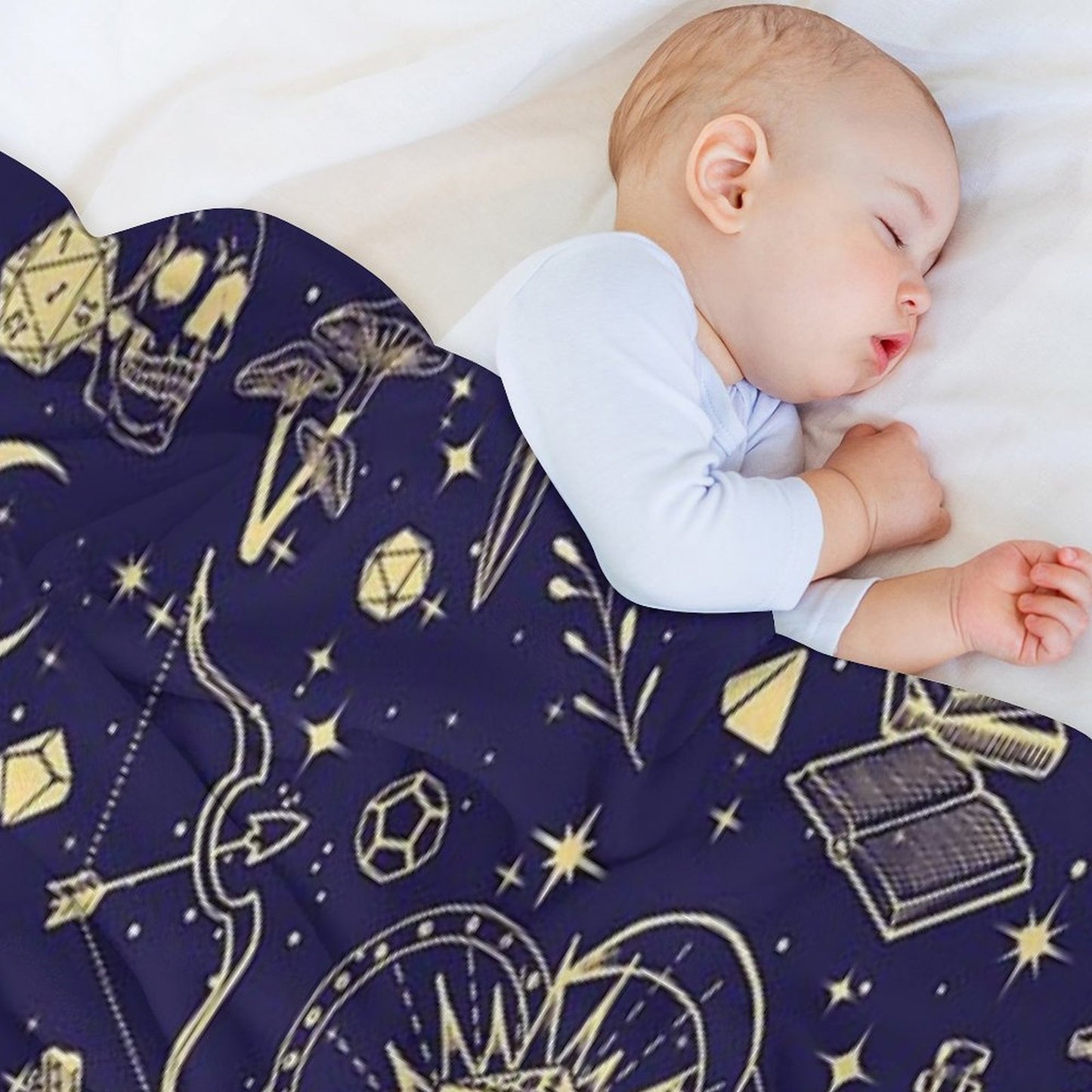 DND RPG Pattern Seamless Dungeons And Dragons Doodles, Celestial Night Sky And Stars Constellations Throw Blanket