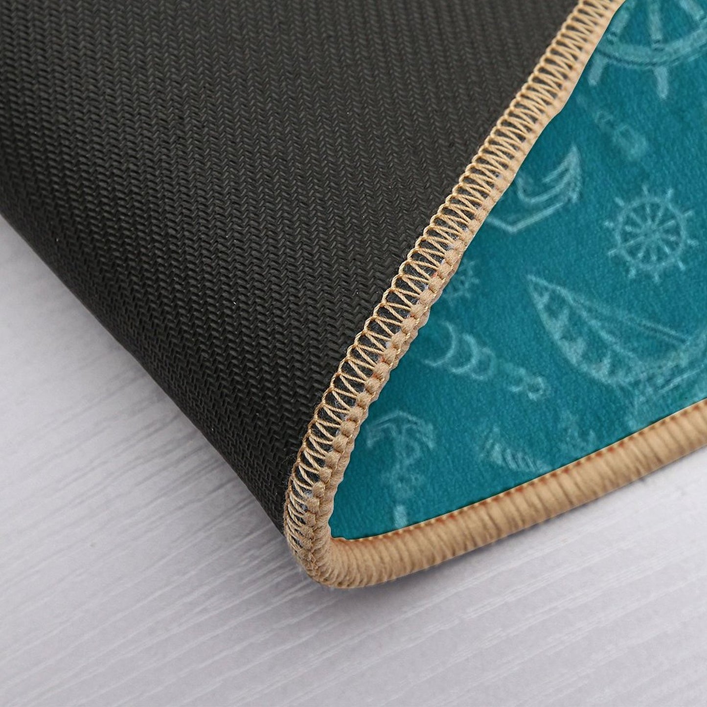 New Nautical Sketches Tone on Tone Using Florida Color Palette by Benjamin Moore- Naples Blue Absorbent Bath Mat